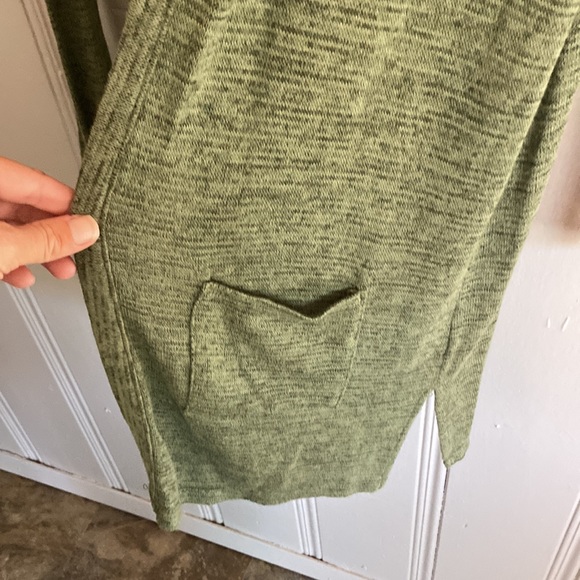 HP NWOT Draped Knit Angle Front Duster Cardigan Split Hem Sides W/ Pockets- Sz S - Picture 9 of 9